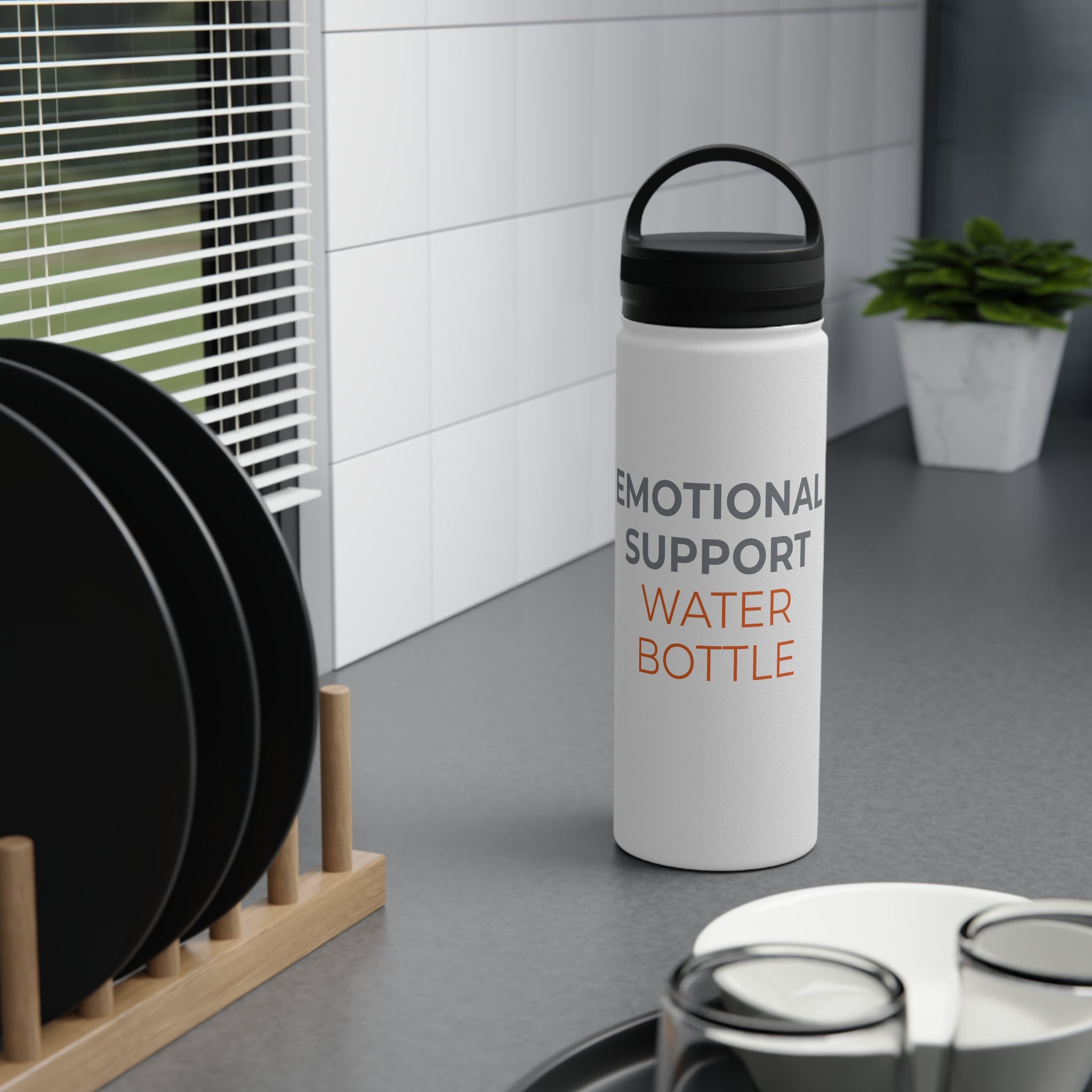 "Emotional Support Water Bottle" — Stainless Steel 32oz Water Bottle with Lid